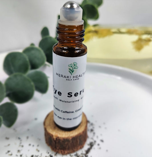 Say goodbye to dark circles, puffiness, and dryness, as caffeine works to diminish their appearance. Smooth and firm the delicate skin around your eyes with this unique product. Gently apply using your ring finger for optimal results.

merakihealthyselfcare 